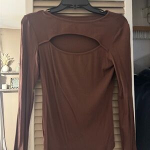 Brown Long Sleeve Women's Top